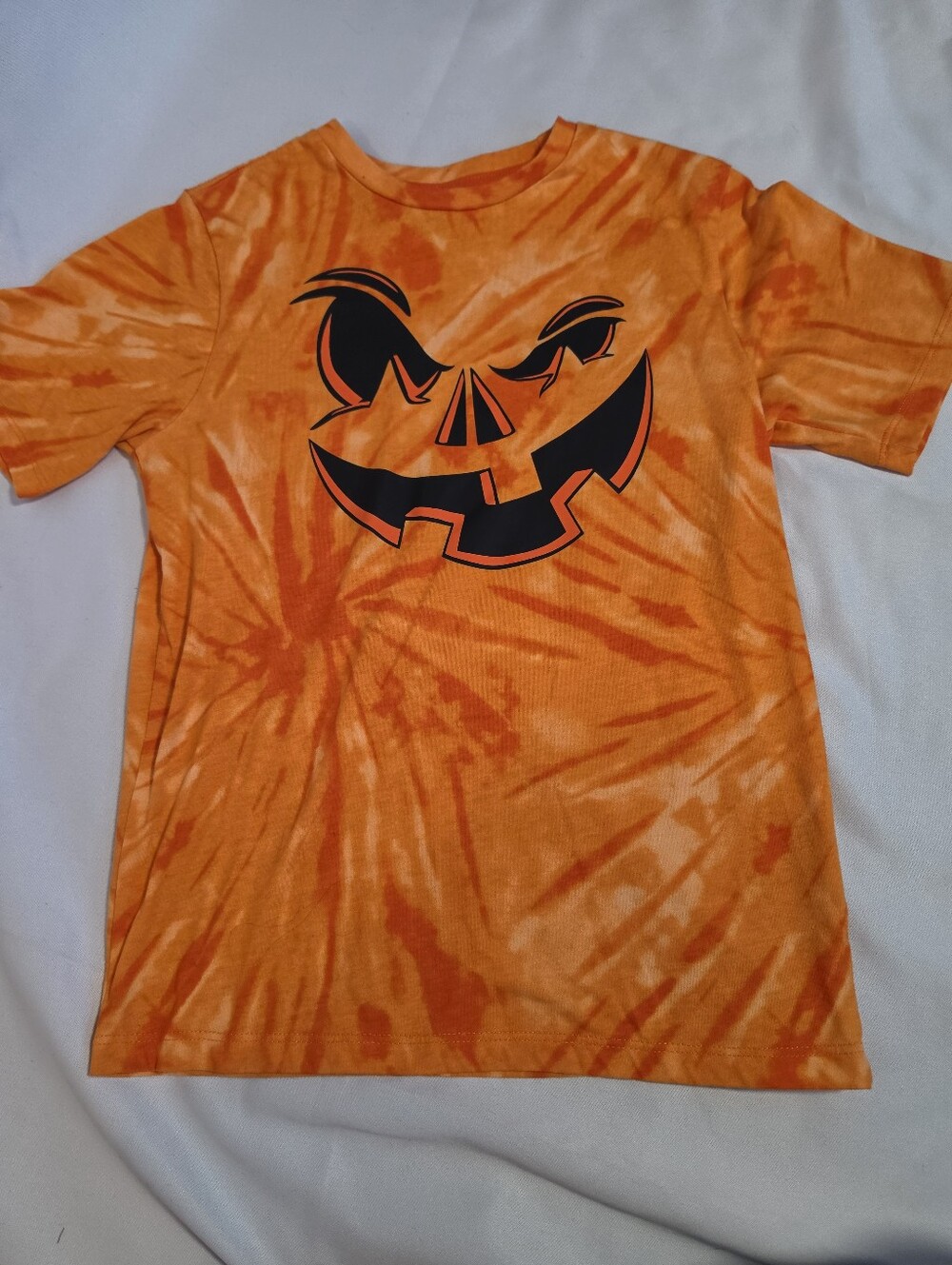 wonder nation Orange Tie-Dye Pumpkin Face Tee
